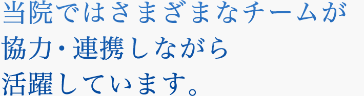 当院ではさまざまなチームが協力・連携しながら活躍しています。